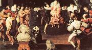 unknow artist Queen Elizabeth dancing with robert dudley,earl of Leicester oil painting reproduction